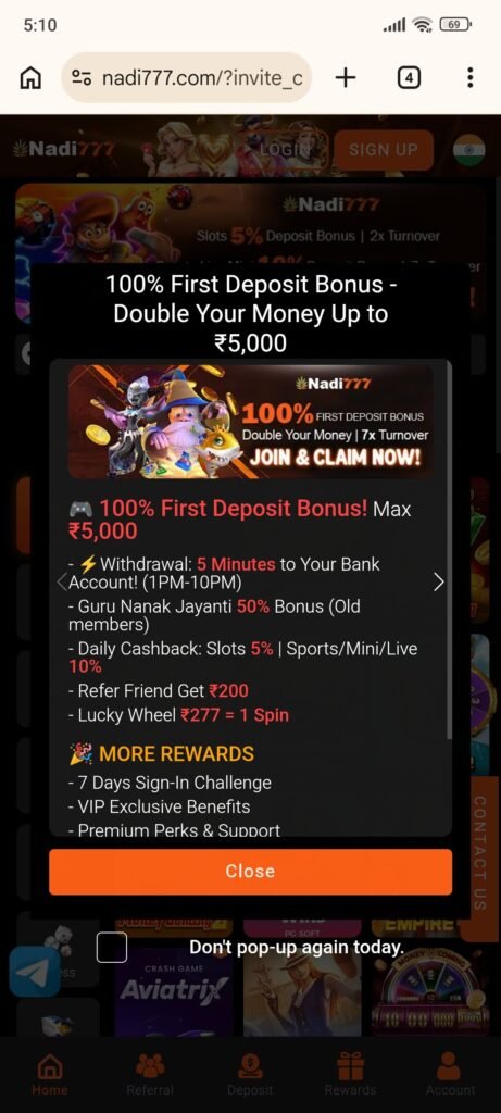 Nadi777 Minimum Withdrawal – ₹250